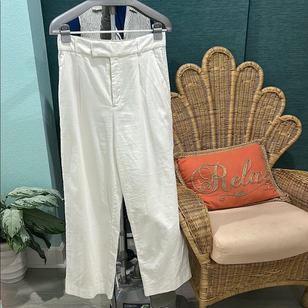 Banana Republic White Wide Leg Pants